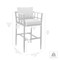Armen Living Wiglaf Outdoor Patio Counter Height Bar Stool in Aluminum and Teak with Gray Cushions 840254333048 - alternate 9